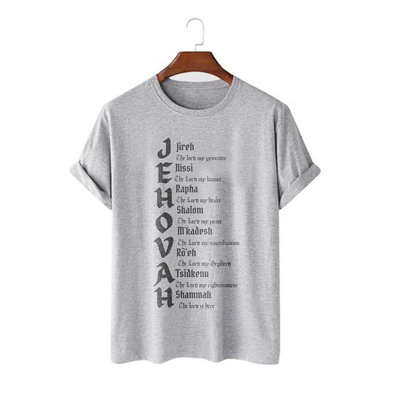 Christianartworkshop Minimalist Style Names Of Jehovah Short Sleeve T-shirt