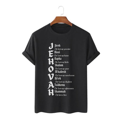 Christianartworkshop Minimalist Style Names Of Jehovah Short Sleeve T-shirt