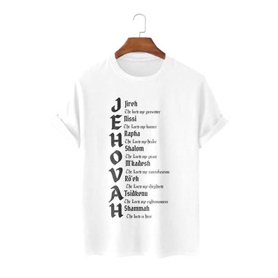 Christianartworkshop Minimalist Style Names Of Jehovah Short Sleeve T-shirt