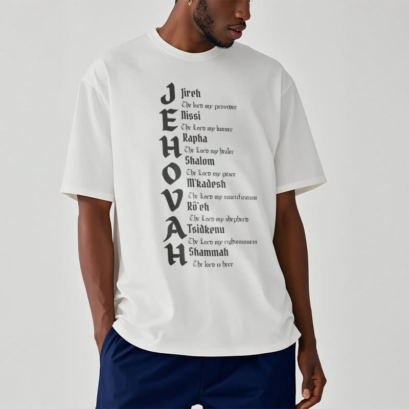 Christianartworkshop Minimalist Style Names Of Jehovah Short Sleeve T-shirt