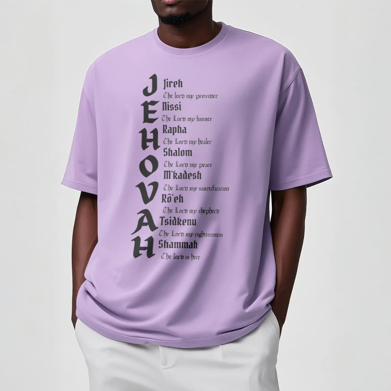 Christianartworkshop Minimalist Style Names Of Jehovah Short Sleeve T-shirt