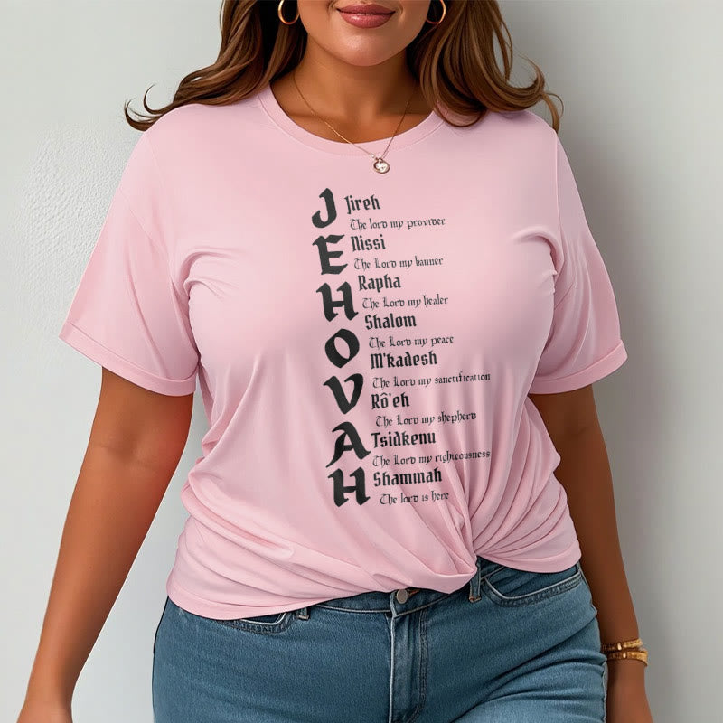 Christianartworkshop Minimalist Style Names Of Jehovah Short Sleeve T-shirt