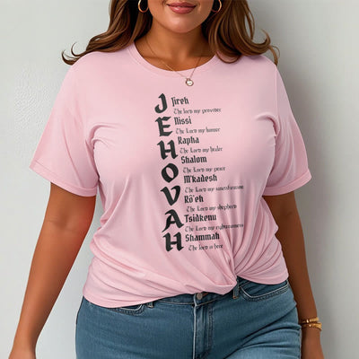 Christianartworkshop Minimalist Style Names Of Jehovah Short Sleeve T-shirt