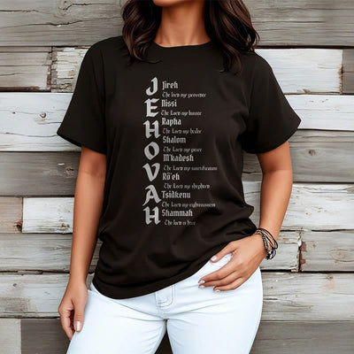 Christianartworkshop Minimalist Style Names Of Jehovah Short Sleeve T-shirt