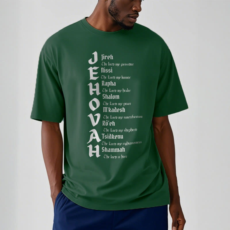 Christianartworkshop Minimalist Style Names Of Jehovah Short Sleeve T-shirt