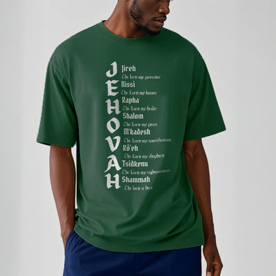 Christianartworkshop Minimalist Style Names Of Jehovah Short Sleeve T-shirt