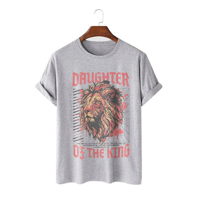 Christianartworkshop Modern Style Daughter Of The King Lion Head Short Sleeve T-shirt