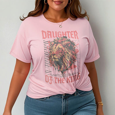 Christianartworkshop Modern Style Daughter Of The King Lion Head Short Sleeve T-shirt