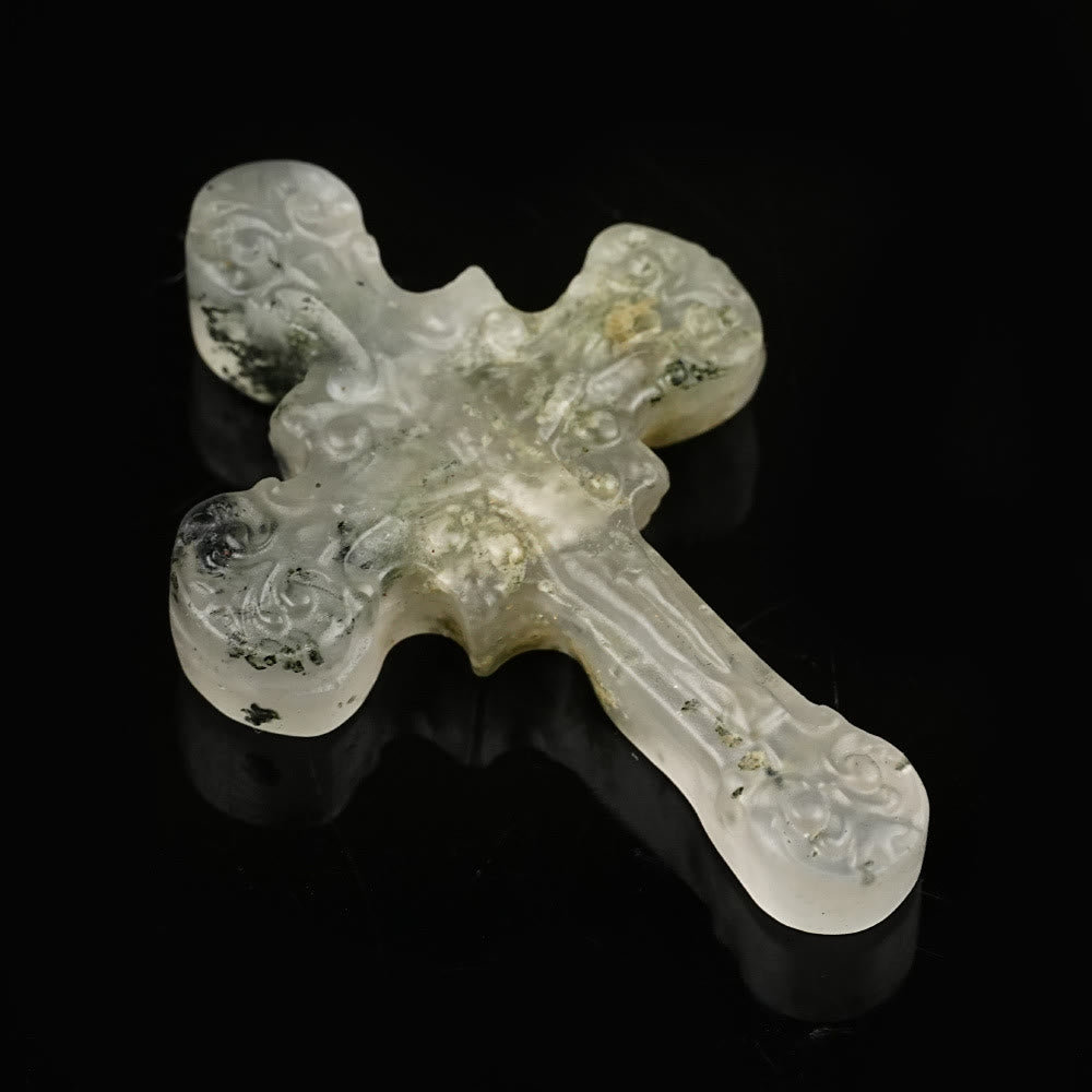 Christianartworkshop Natural Stone Tiger Eye Labradorite Obsidian Lapis Lazuli Scrollwork Crucifix Adornments