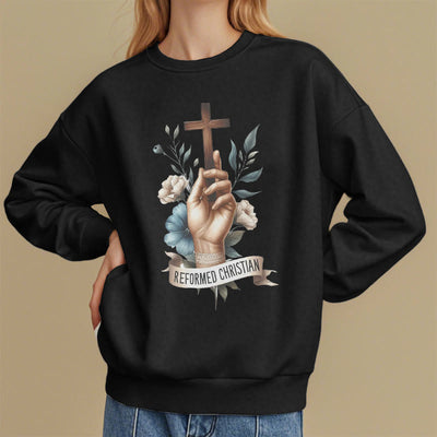 Christianartworkshop Classic Colored Style Reformed Christian Faith Fleece Lined Polyester Sweatshirt