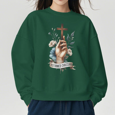 Christianartworkshop Classic Colored Style Reformed Christian Faith Fleece Lined Polyester Sweatshirt
