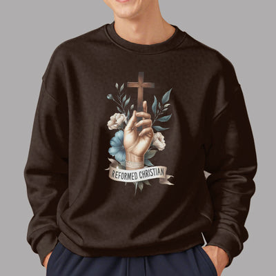 Christianartworkshop Classic Colored Style Reformed Christian Faith Fleece Lined Polyester Sweatshirt