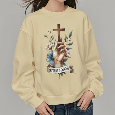 Christianartworkshop Classic Colored Style Reformed Christian Faith Fleece Lined Polyester Sweatshirt