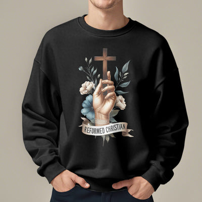 Christianartworkshop Classic Colored Style Reformed Christian Faith Fleece Lined Polyester Sweatshirt