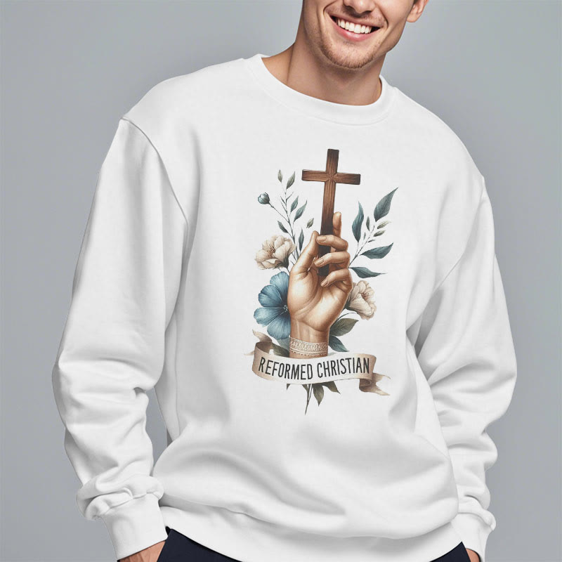 Christianartworkshop Classic Colored Style Reformed Christian Faith Fleece Lined Polyester Sweatshirt