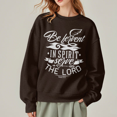 Christianartworkshop Modern Style Be Fervent In Spirit Fleece Lined Polyester Sweatshirt