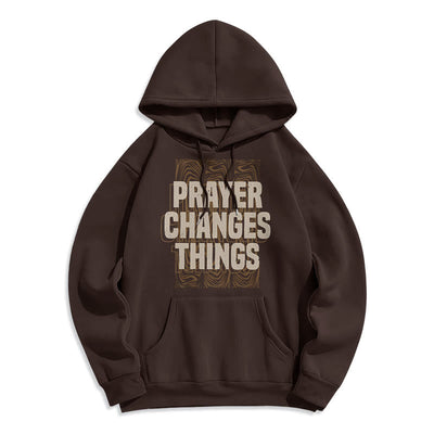 Christianartworkshop Modern Style Prayer Changes Things Fleece Lined Polyester Hoodie