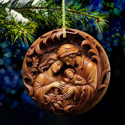 Christianartworkshop Retro Style Nativity Christmas Hanging Ornaments A