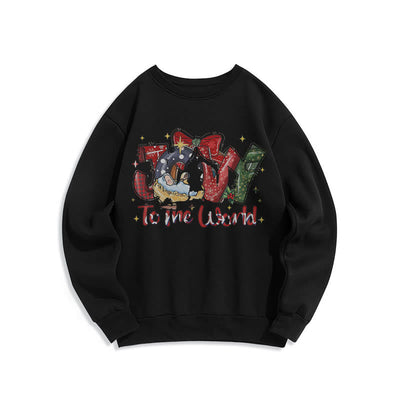 Christianartworkshop Colored Style Joy To The World Nativity Scene Fleece Lined Polyester Sweatshirt