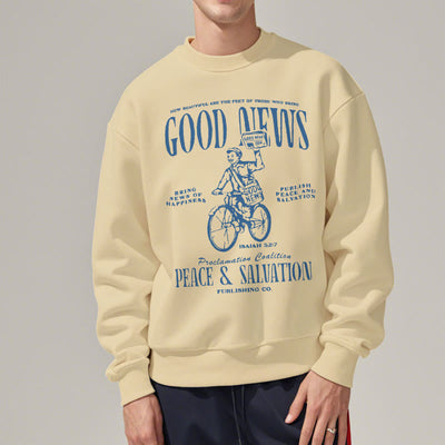 Christianartworkshop Quotation Style Good News Isaiah 52:7 Fleece Lined Polyester Sweatshirt