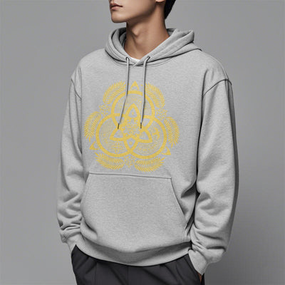 Christianartworkshop Classic Style Divine Unity Gold Sacred Emblem Fleece Lined Polyester Hoodie