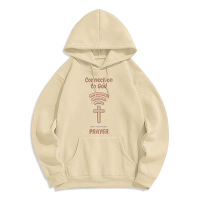 Christianartworkshop Modern Style Prayer Connection To God Fleece Lined Polyester Hoodie