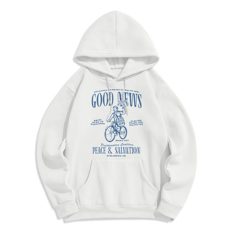 Christianartworkshop Quotation Style Good News Isaiah 52:7 Fleece Lined Polyester Hoodie
