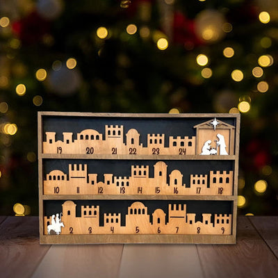 Christianartworkshop Classic Style Bethlehem Journey Advent Countdown Nativity Calendar Desktop Decorations Ornament