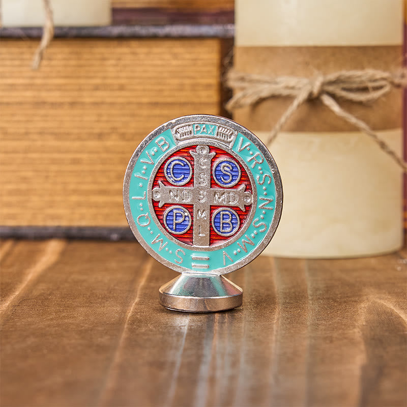 Christianartworkshop Classical Traditional Alloy St. Benedict Symbol Small Exquisite Crafted Ornament (6 colors)
