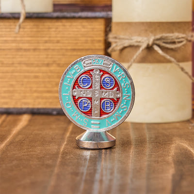 Christianartworkshop Classical Traditional Alloy St. Benedict Symbol Small Exquisite Crafted Ornament (6 colors)