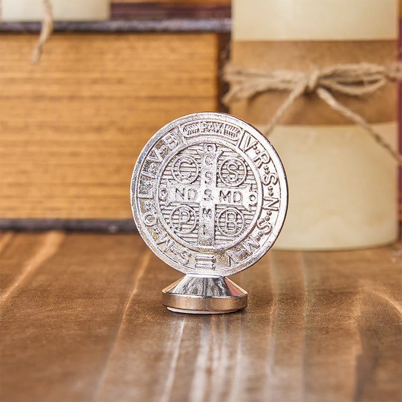 Christianartworkshop Classical Traditional Alloy St. Benedict Symbol Small Exquisite Crafted Ornament (6 colors)