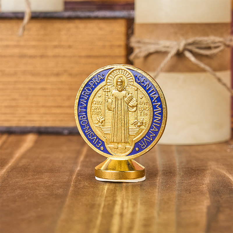 Christianartworkshop Classical Traditional Alloy St. Benedict Symbol Small Exquisite Crafted Ornament (6 colors)