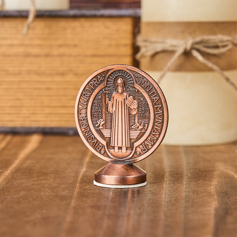 Christianartworkshop Classical Traditional Alloy St. Benedict Symbol Small Exquisite Crafted Ornament (6 colors)