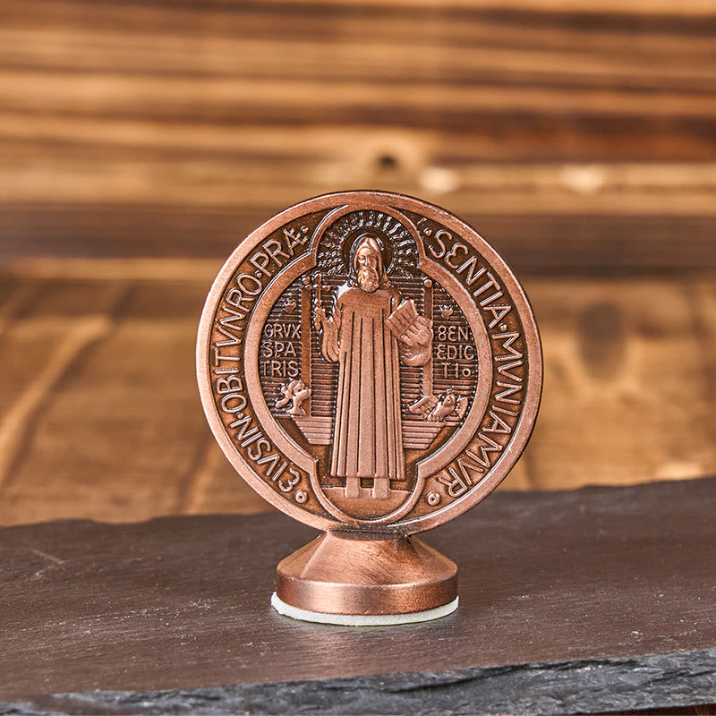 Christianartworkshop Classical Traditional Alloy St. Benedict Symbol Small Exquisite Crafted Ornament (6 colors)