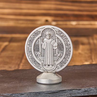 Christianartworkshop Classical Traditional Alloy St. Benedict Symbol Small Exquisite Crafted Ornament (6 colors)