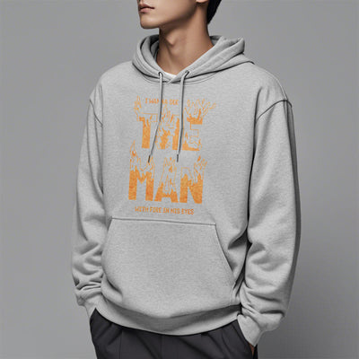 Christianartworkshop Quotation  Style The Man With Fire in His Eyes Fleece Lined Polyester Hoodie