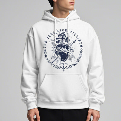 Christianartworkshop Classic Style Sacred Heart of Jesus Fleece Lined Polyester    Hoodie