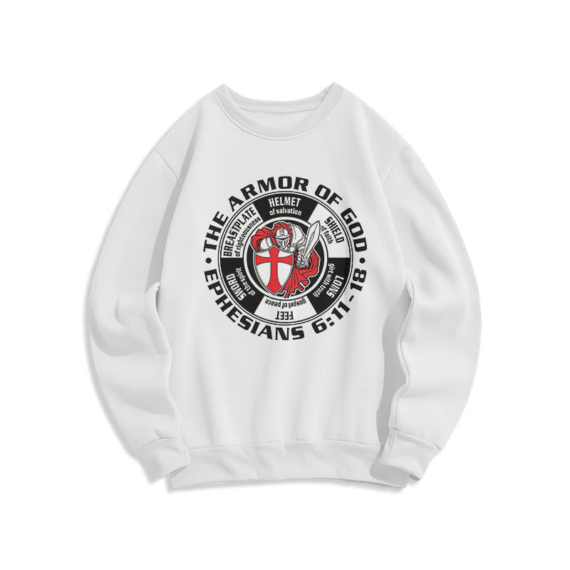 Christianartworkshop Modern Colored Style Crusader Knight Armor of God Fleece Lined Polyester Sweatshirt