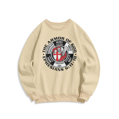 Christianartworkshop Modern Colored Style Crusader Knight Armor of God Fleece Lined Polyester Sweatshirt