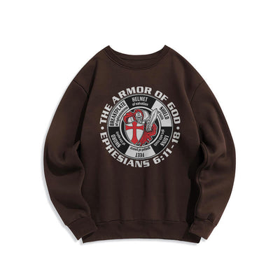 Christianartworkshop Modern Colored Style Crusader Knight Armor of God Fleece Lined Polyester Sweatshirt