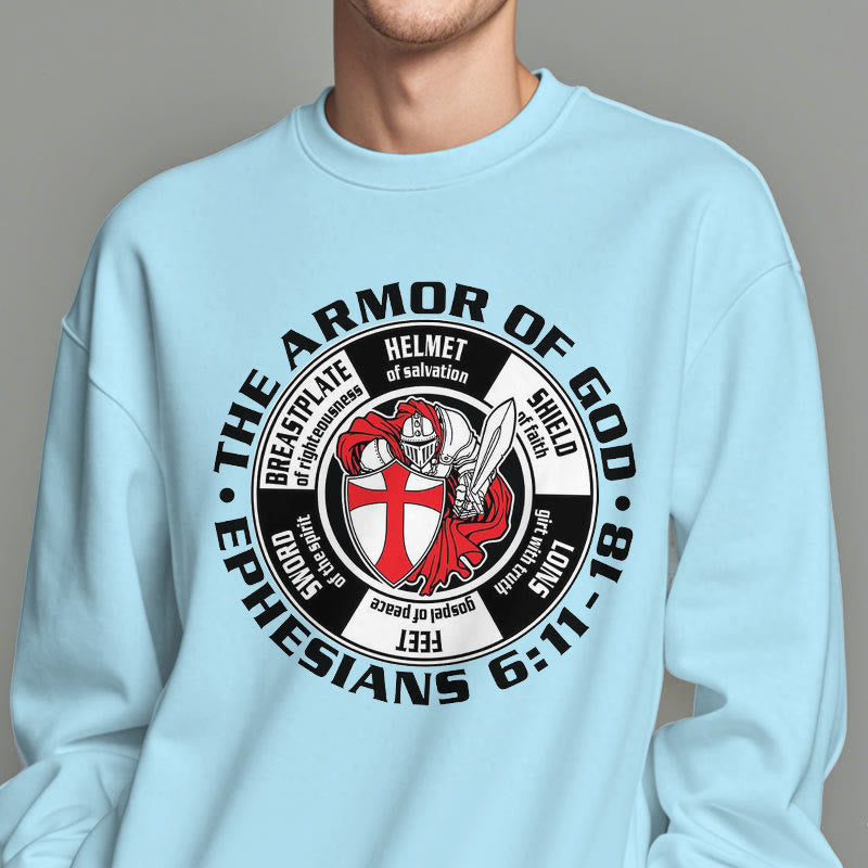 Christianartworkshop Modern Colored Style Crusader Knight Armor of God Fleece Lined Polyester Sweatshirt
