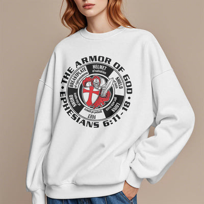 Christianartworkshop Modern Colored Style Crusader Knight Armor of God Fleece Lined Polyester Sweatshirt