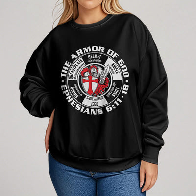 Christianartworkshop Modern Colored Style Crusader Knight Armor of God Fleece Lined Polyester Sweatshirt