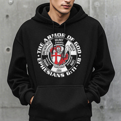 Christianartworkshop Modern Colored Style Crusader Knight Armor of God Fleece Lined Polyester Hoodie
