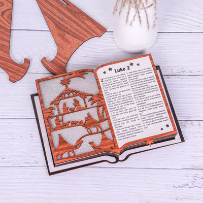 Christianartworkshop Classic Style Illuminated Nativity Scene Storybook Desktop Decorations Ornament