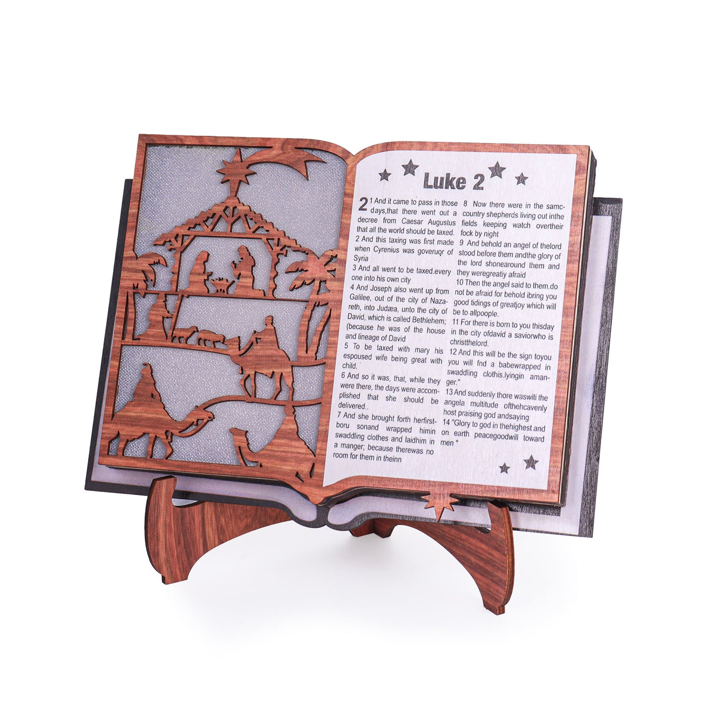 Christianartworkshop Classic Style Illuminated Nativity Scene Storybook Desktop Decorations Ornament