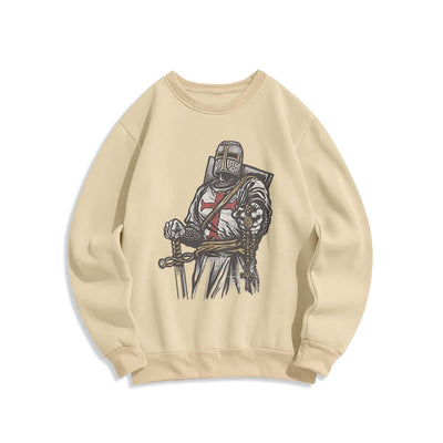 Christianartworkshop Modern Style Crusader's Valor and Faith Fleece Lined Polyester Sweatshirt