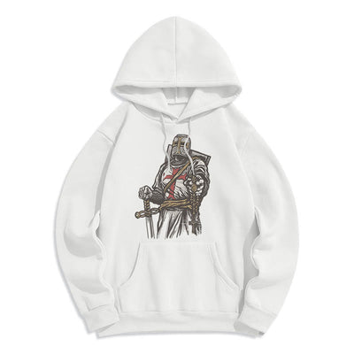 Christianartworkshop Modern Style Crusader's Valor and Faith Fleece Lined Polyester Hoodie