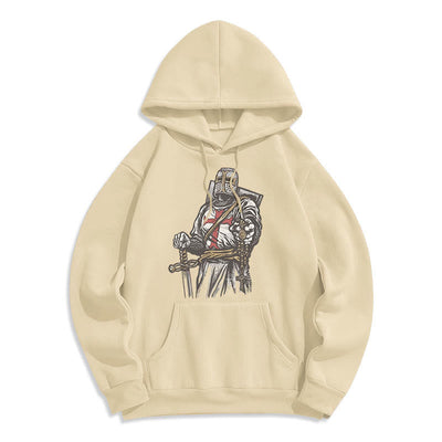 Christianartworkshop Modern Style Crusader's Valor and Faith Fleece Lined Polyester Hoodie