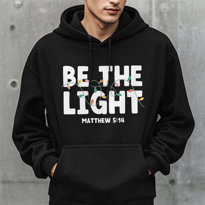 Christianartworkshop Quotation Style Be The Light Fleece Lined Polyester Hoodie